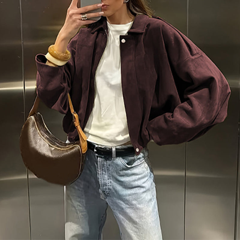 Oversized Suède-Look Bomberjack-8
