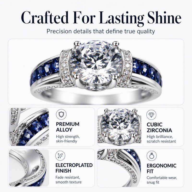 Elegante Geometrische Ring met Zirkonia-1