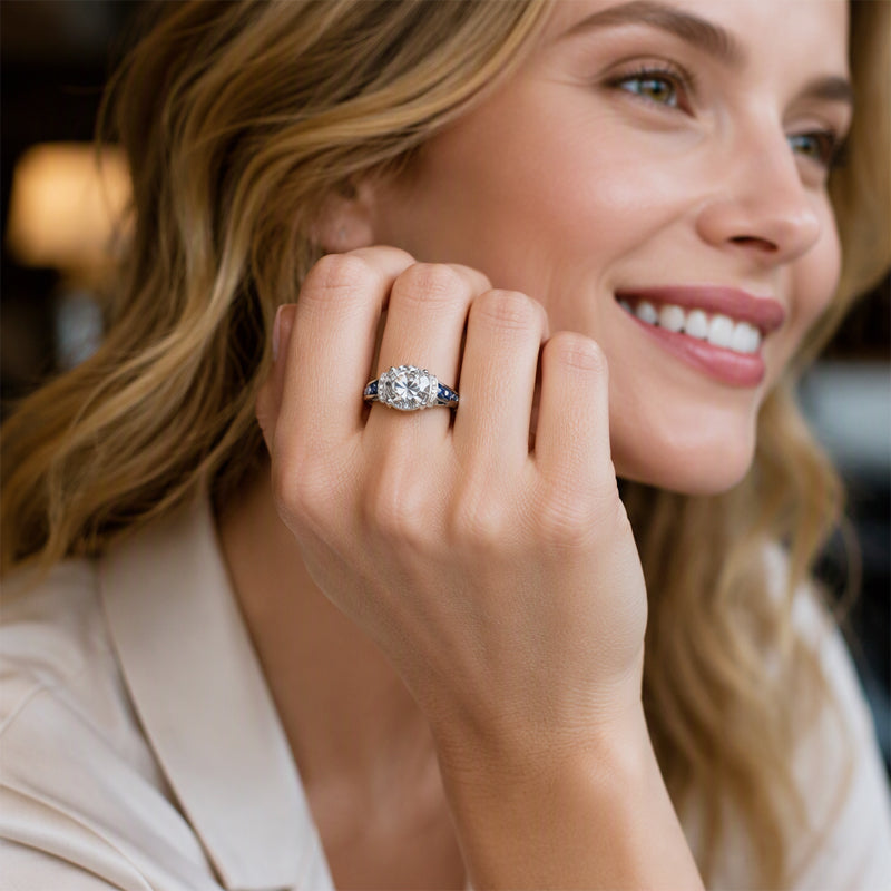 Elegante Geometrische Ring met Zirkonia-5