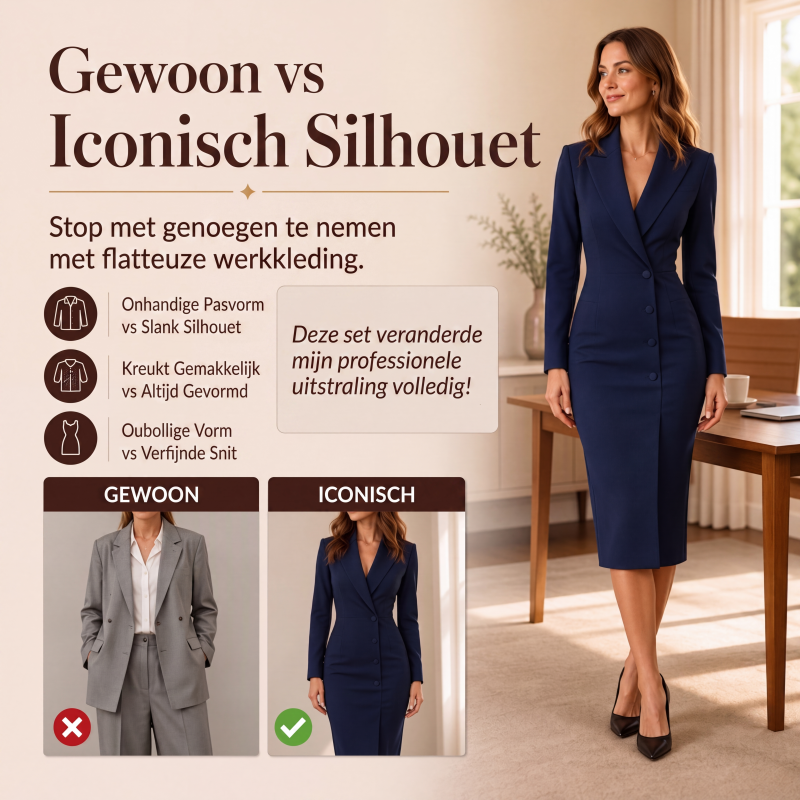 Elegante Blazerjurk met Getailleerde Pasvorm-3