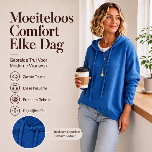 Oversized Gebreide Hoodie met Capuchon