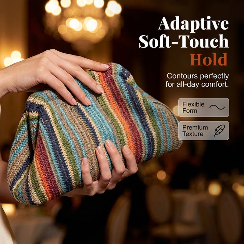 Handgeweven Gestreepte Clutch met Boho Design-2