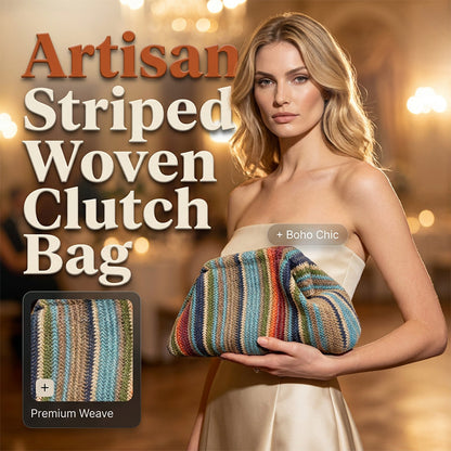Handgeweven Gestreepte Clutch met Boho Design