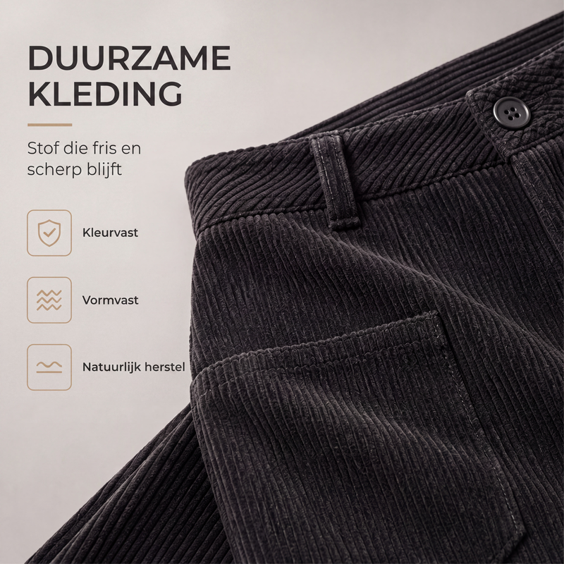 High-Waist Corduroy Cargobroek met Wijde Pijpen-2