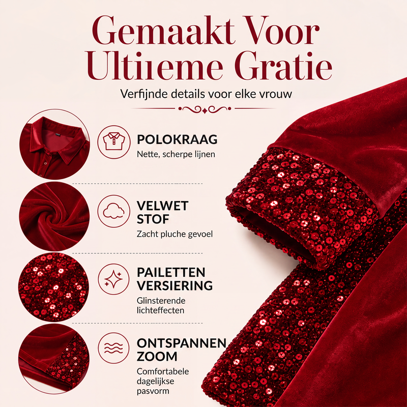 Fluwelen mini-jurk met pailletten details-2
