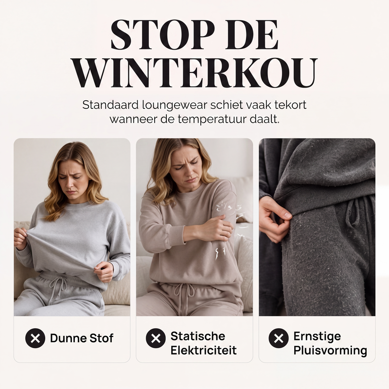 Pluchen Fleece Lounge Set met Capuchon en Reliëftextuur-1