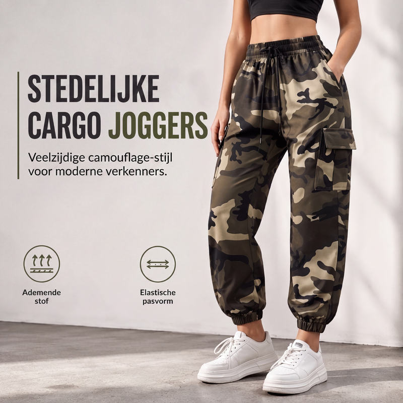 Camouflage cargo jogger met elastische taille