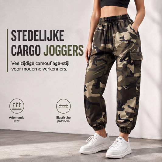 Camouflage cargo jogger met elastische taille