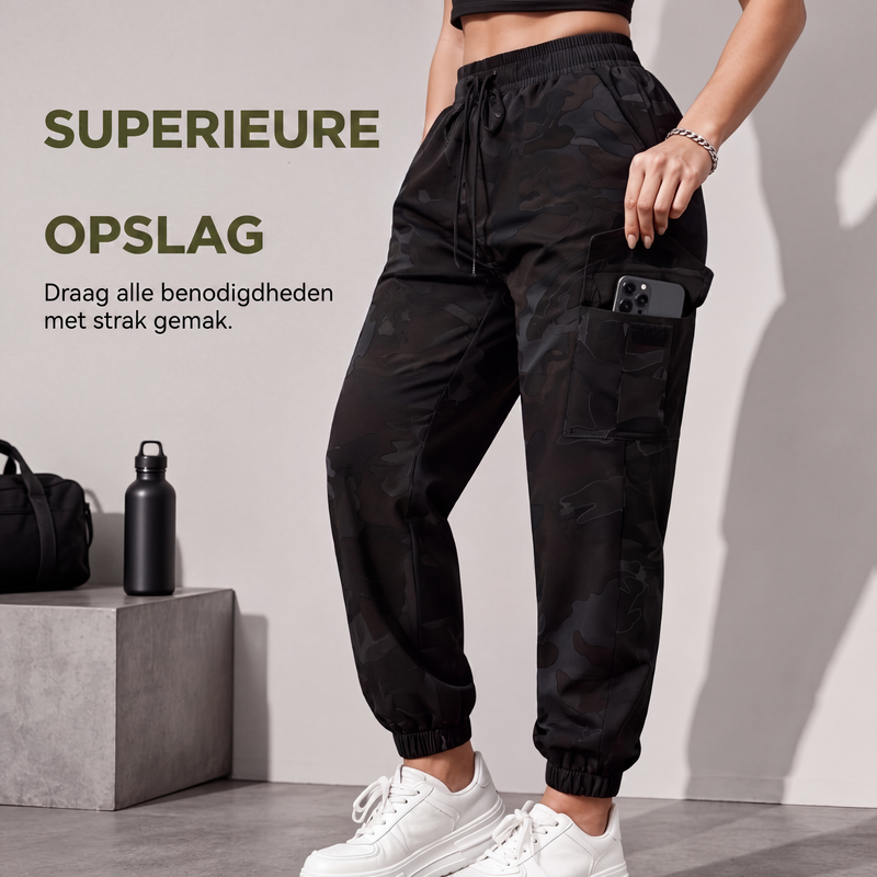 Camouflage cargo jogger met elastische taille-3