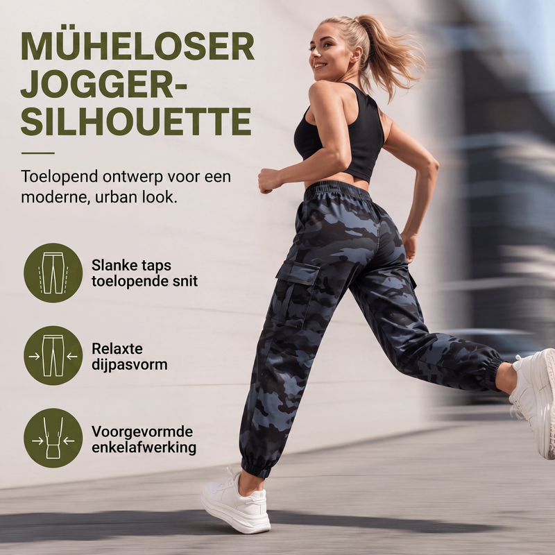 Camouflage cargo jogger met elastische taille-2