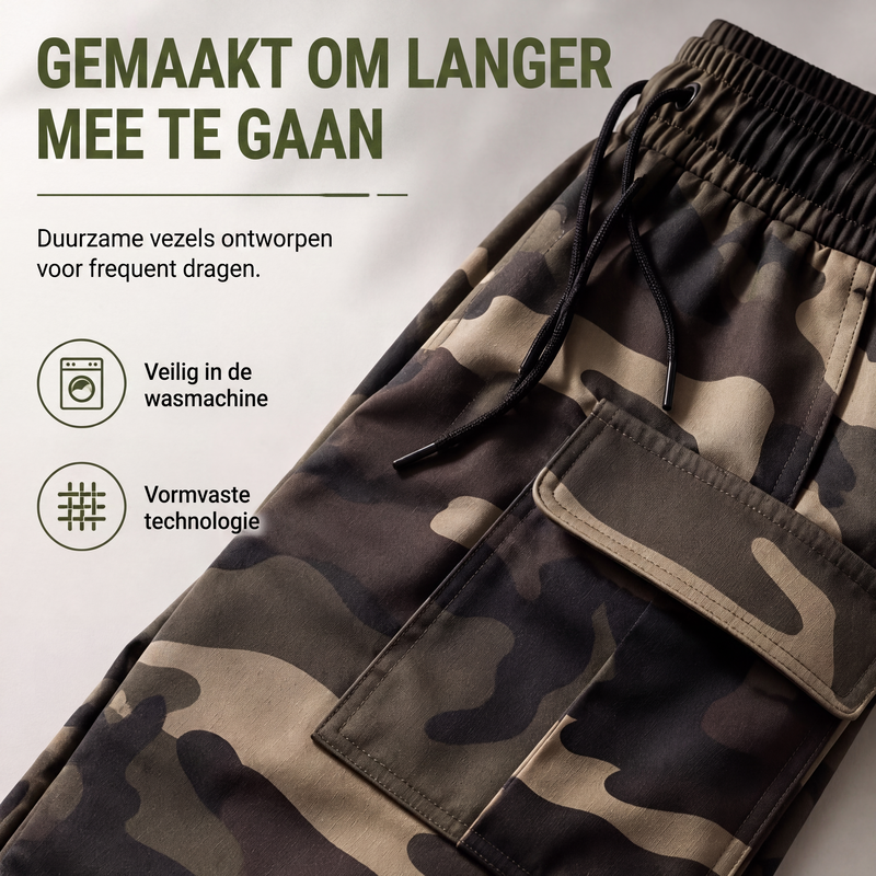 Camouflage cargo jogger met elastische taille-5