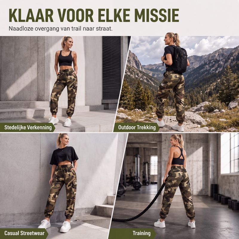 Camouflage cargo jogger met elastische taille-6