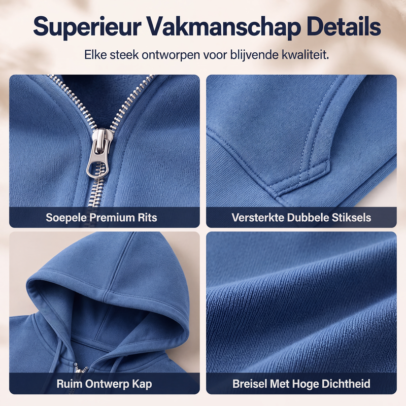 Casual Middellang Vest met Capuchon en Ritssluiting-1