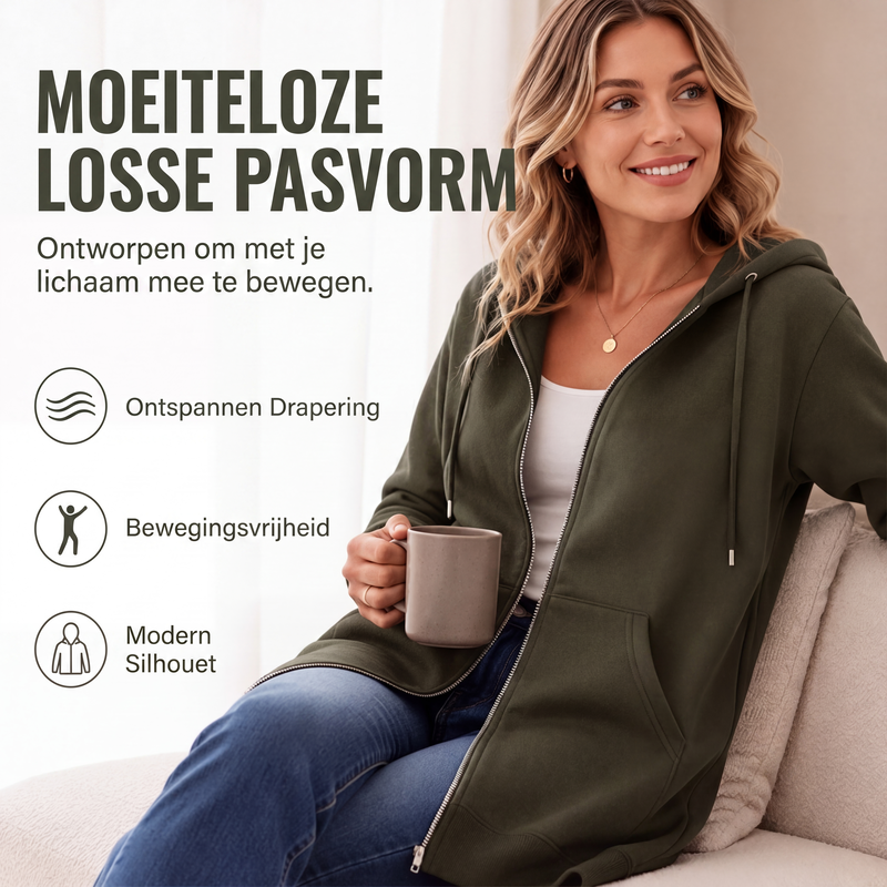 Casual Middellang Vest met Capuchon en Ritssluiting-4
