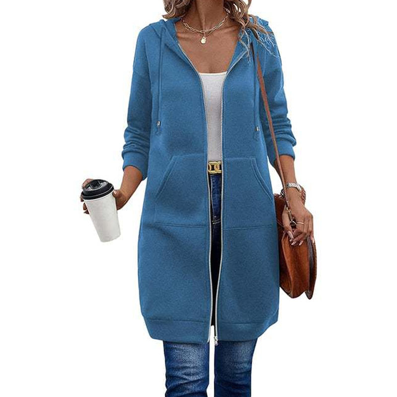 Casual Middellang Vest met Capuchon en Ritssluiting-12