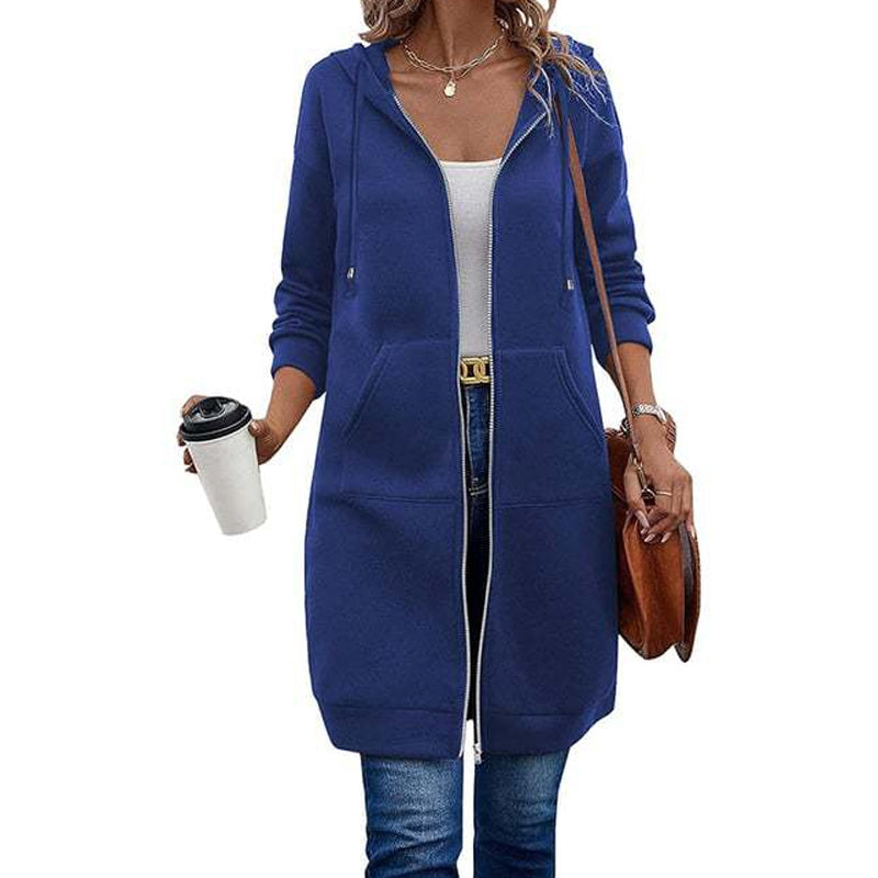 Casual Middellang Vest met Capuchon en Ritssluiting-14