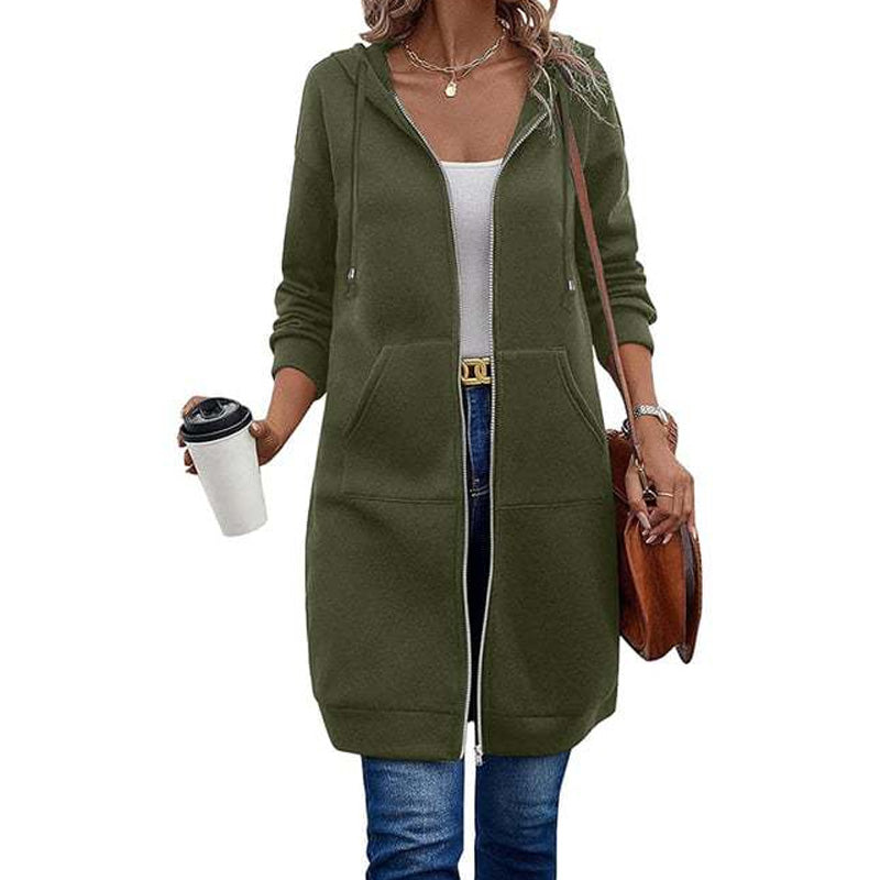Casual Middellang Vest met Capuchon en Ritssluiting-9