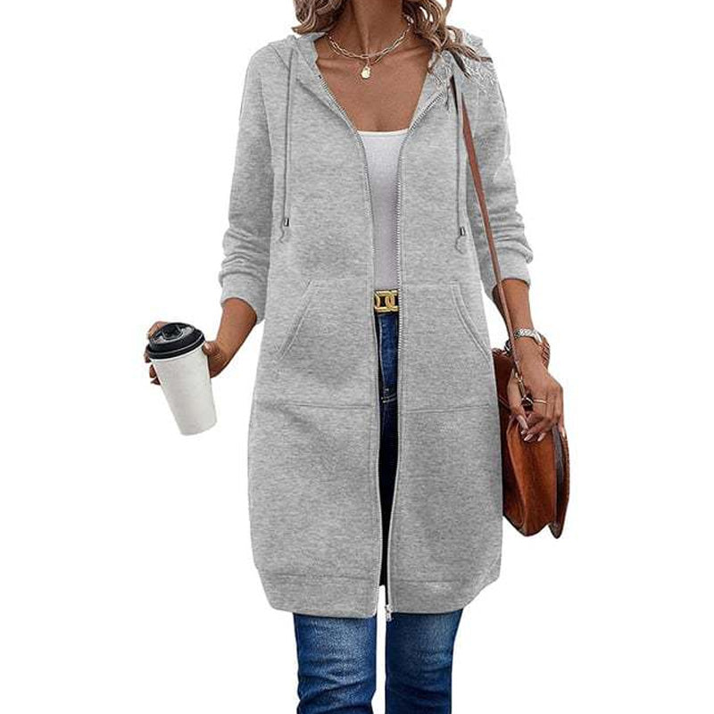 Casual Middellang Vest met Capuchon en Ritssluiting-13