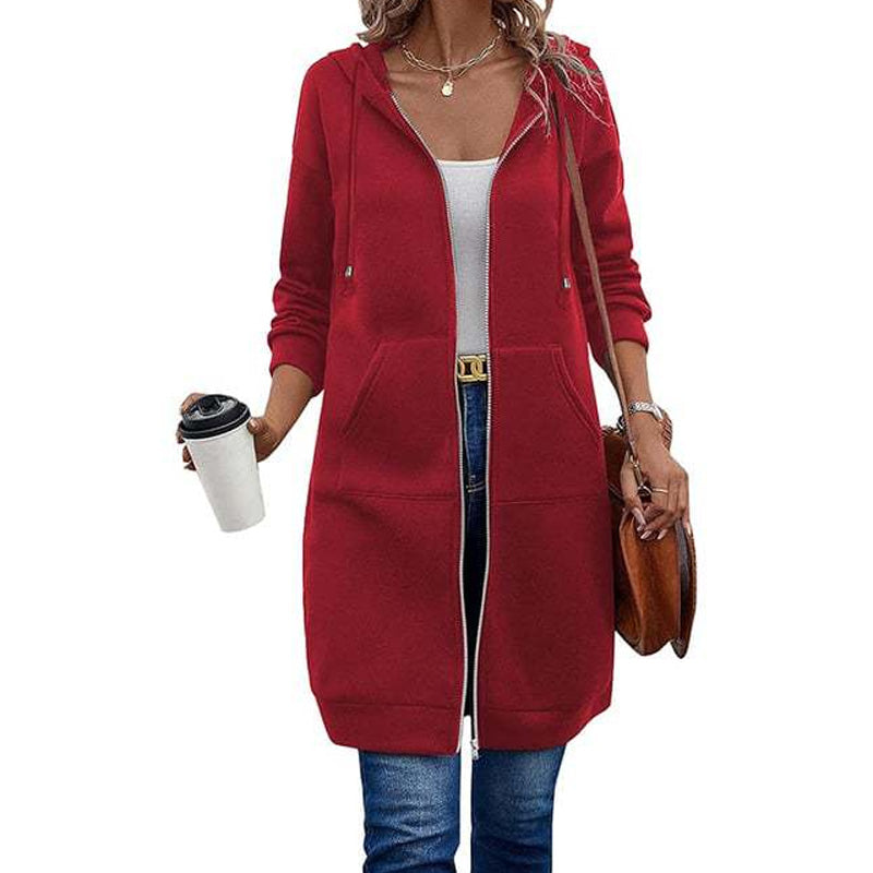 Casual Middellang Vest met Capuchon en Ritssluiting-16
