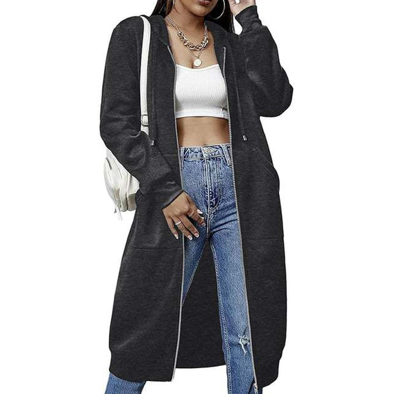 Casual Middellang Vest met Capuchon en Ritssluiting-15