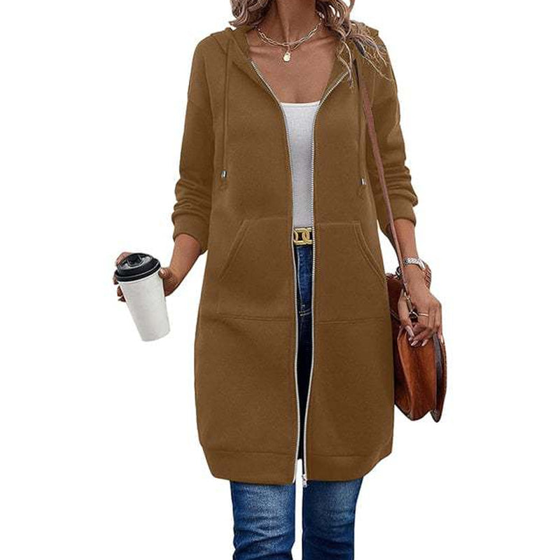 Casual Middellang Vest met Capuchon en Ritssluiting-10