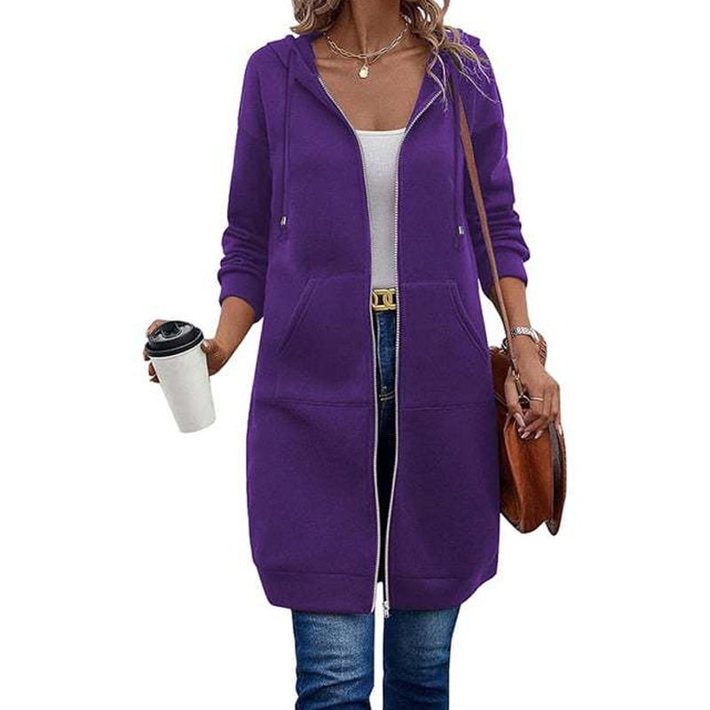 Casual Middellang Vest met Capuchon en Ritssluiting-17