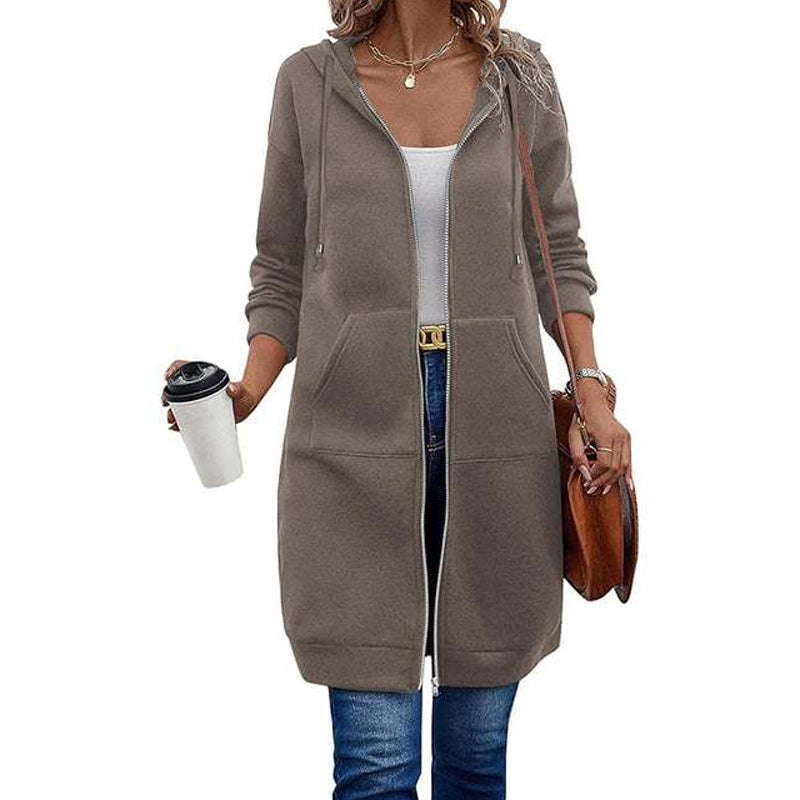 Casual Middellang Vest met Capuchon en Ritssluiting-18