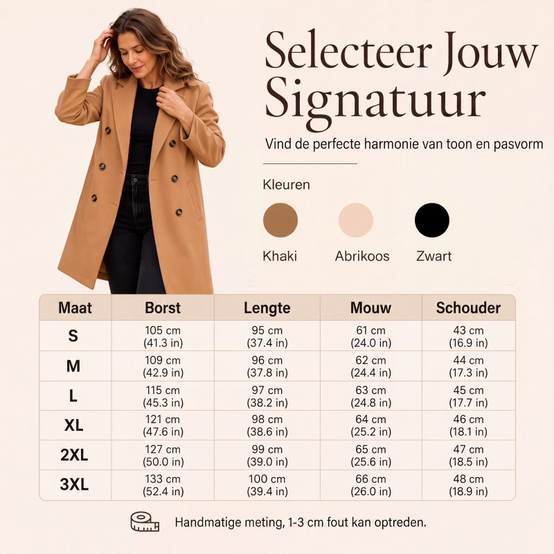 Elegante Lange Wollen Mantel met Dubbele Knoopsluiting-2