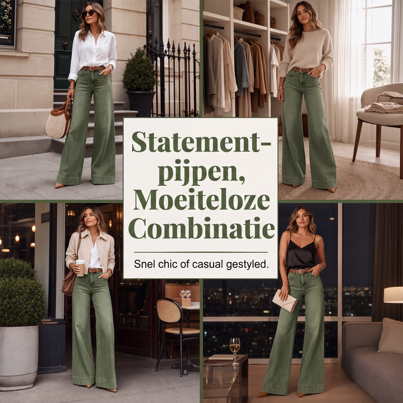 High-Waist Jeans met Wijde Pijpen en Vintage Wassing-6