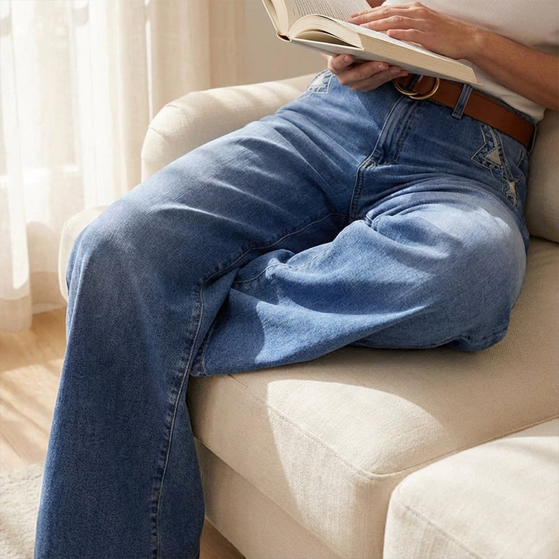 High-Waist Jeans met Wijde Pijpen-5