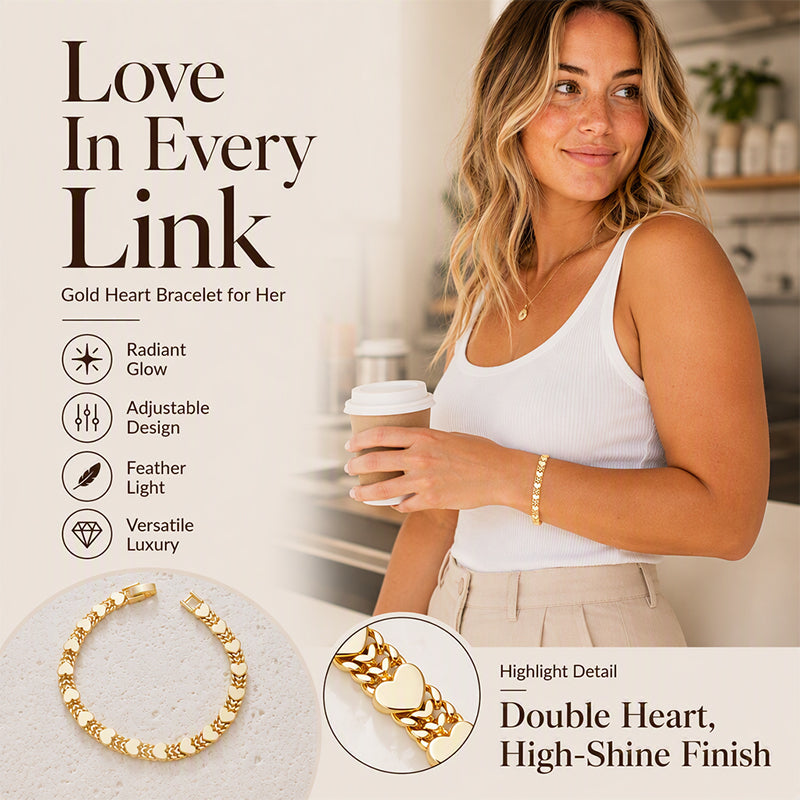 Elegante Gouden Armband met Hartdetail