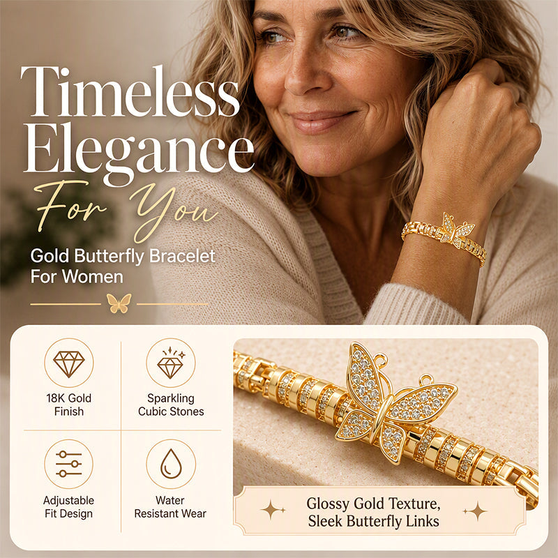Elegante Gouden Armband met Vlinderdetail