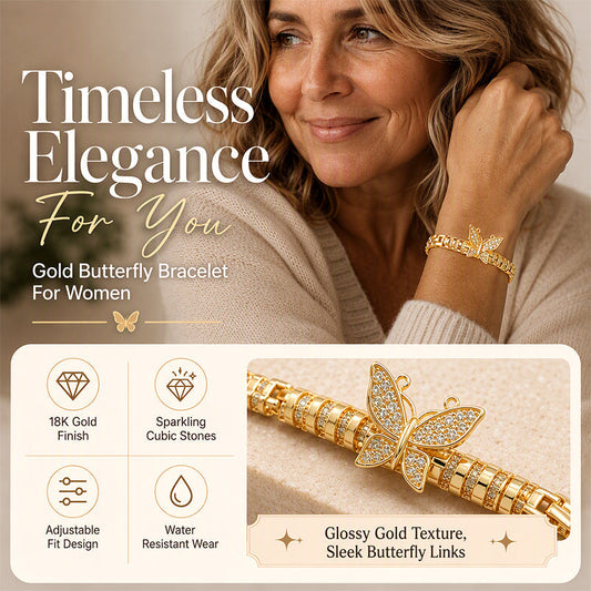 Elegante Gouden Armband met Vlinderdetail