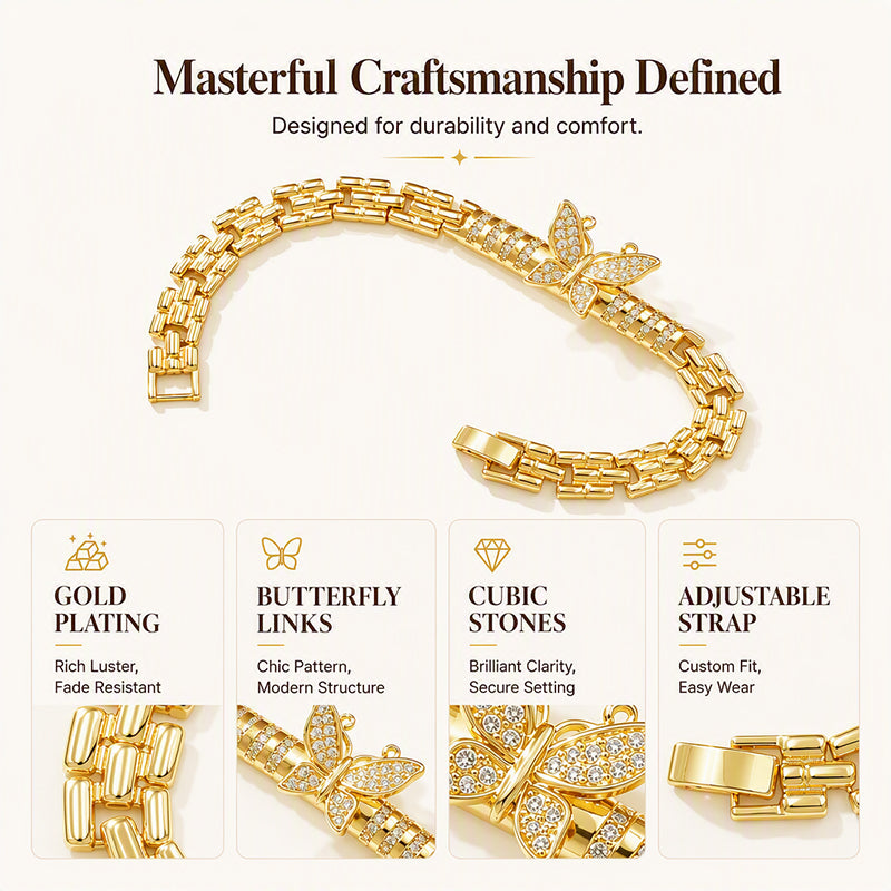 Elegante Gouden Armband met Vlinderdetail-1