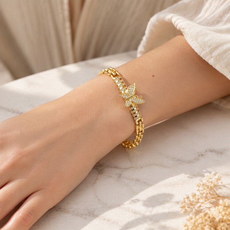 Elegante Gouden Armband met Vlinderdetail-8