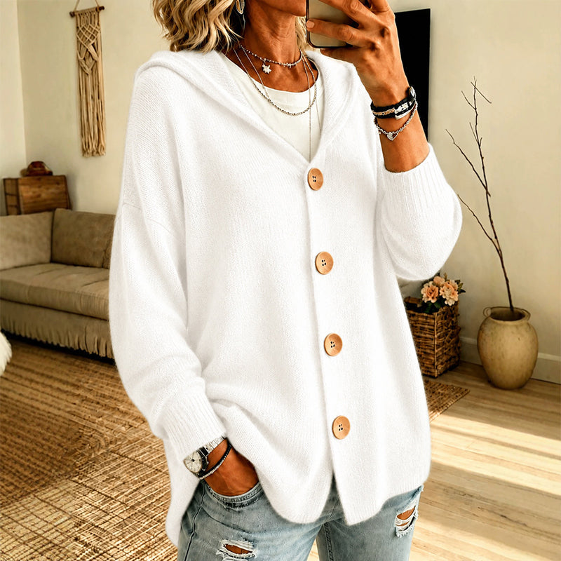 Gebreid Vest met Capuchon en Knoopsluiting-10