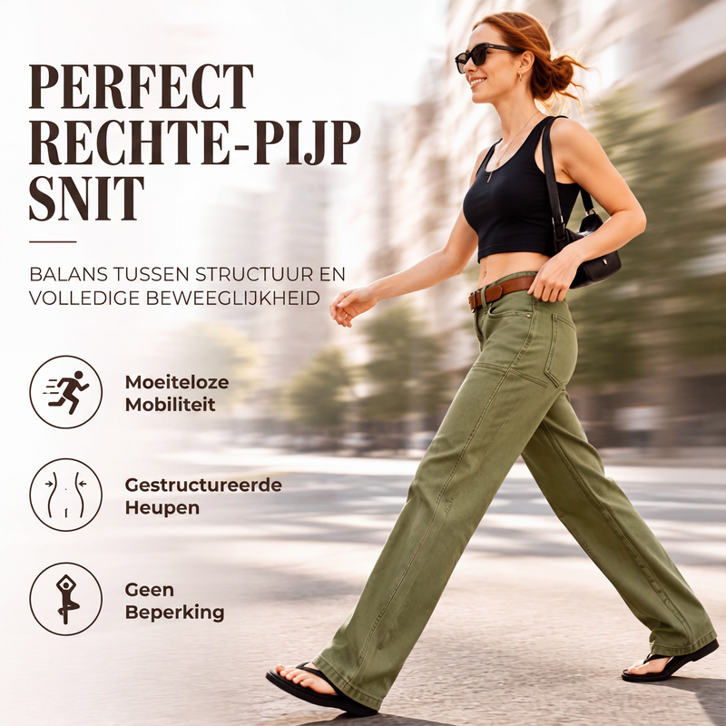 High-Waist Utility Broek met Rechte Pijpen-4