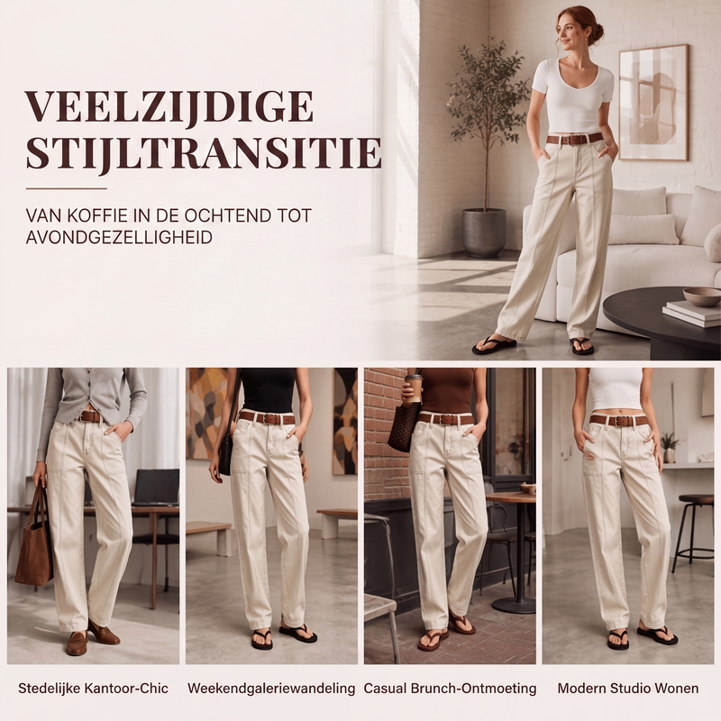 High-Waist Utility Broek met Rechte Pijpen-5