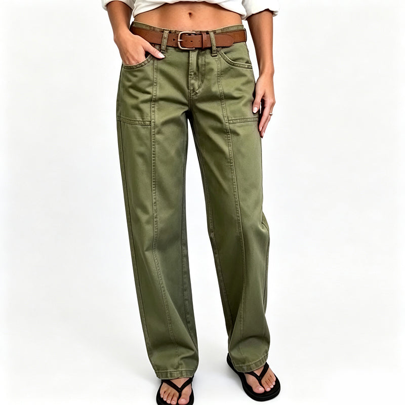 High-Waist Utility Broek met Rechte Pijpen-7