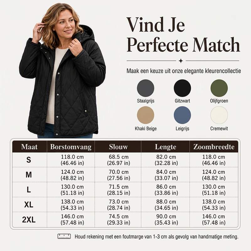 Elegante Doorgestikte Jas met Capuchon-2