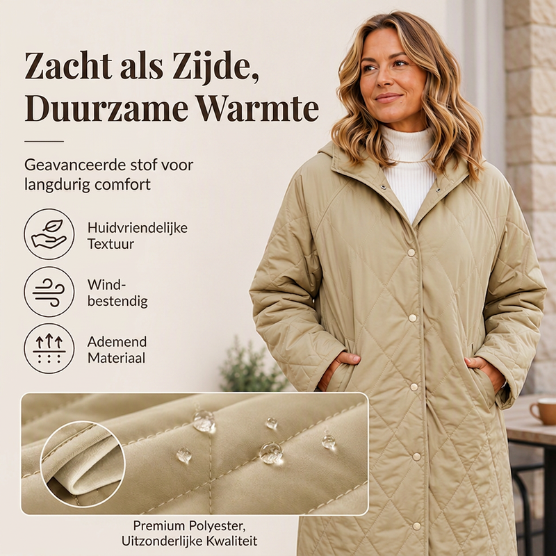 Elegante Doorgestikte Jas met Capuchon-4