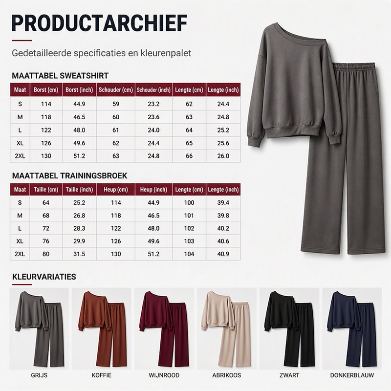 Asymmetrische Lounge Set met Wijde Pijpen-7
