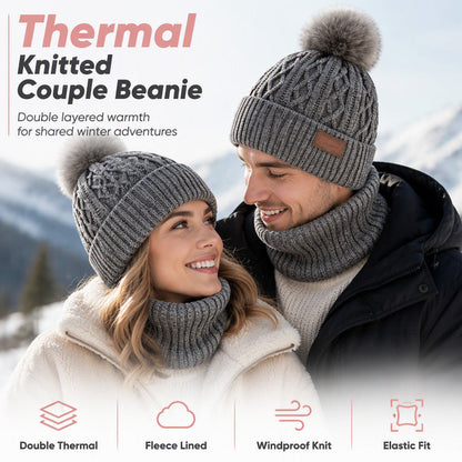 Unisex Winter Knit Beanie Hat with Pom