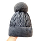 Unisex Winter Knit Beanie Hat with Pom
