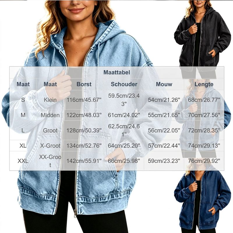 Vintage Gewassen Hoodie met Ritssluiting-8