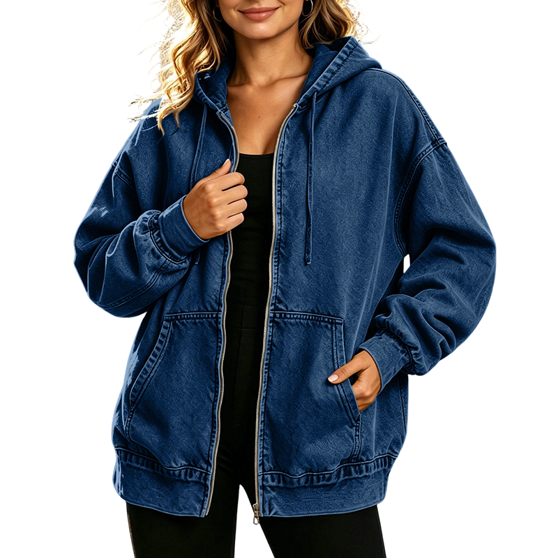 Vintage Gewassen Hoodie met Ritssluiting-10