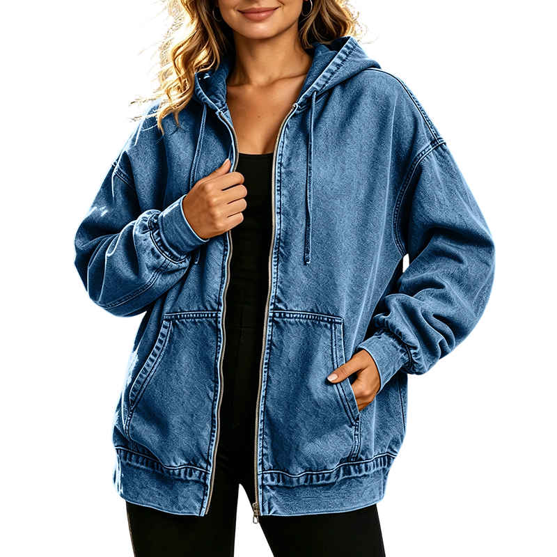 Vintage Gewassen Hoodie met Ritssluiting-11