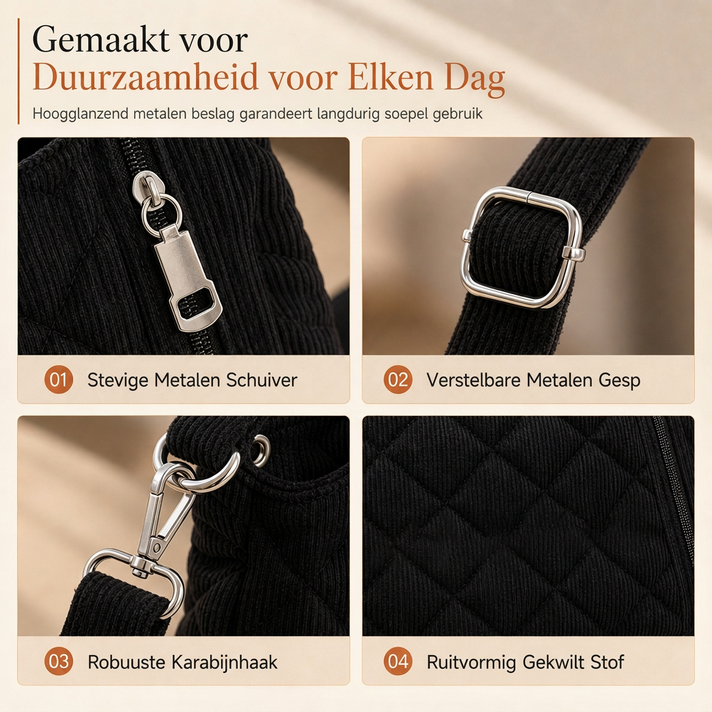 Retro Gewatteerde Corduroy Shopper-4