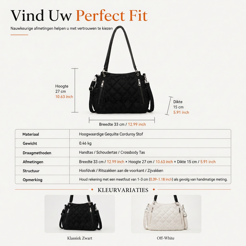 Retro Gewatteerde Corduroy Shopper-7