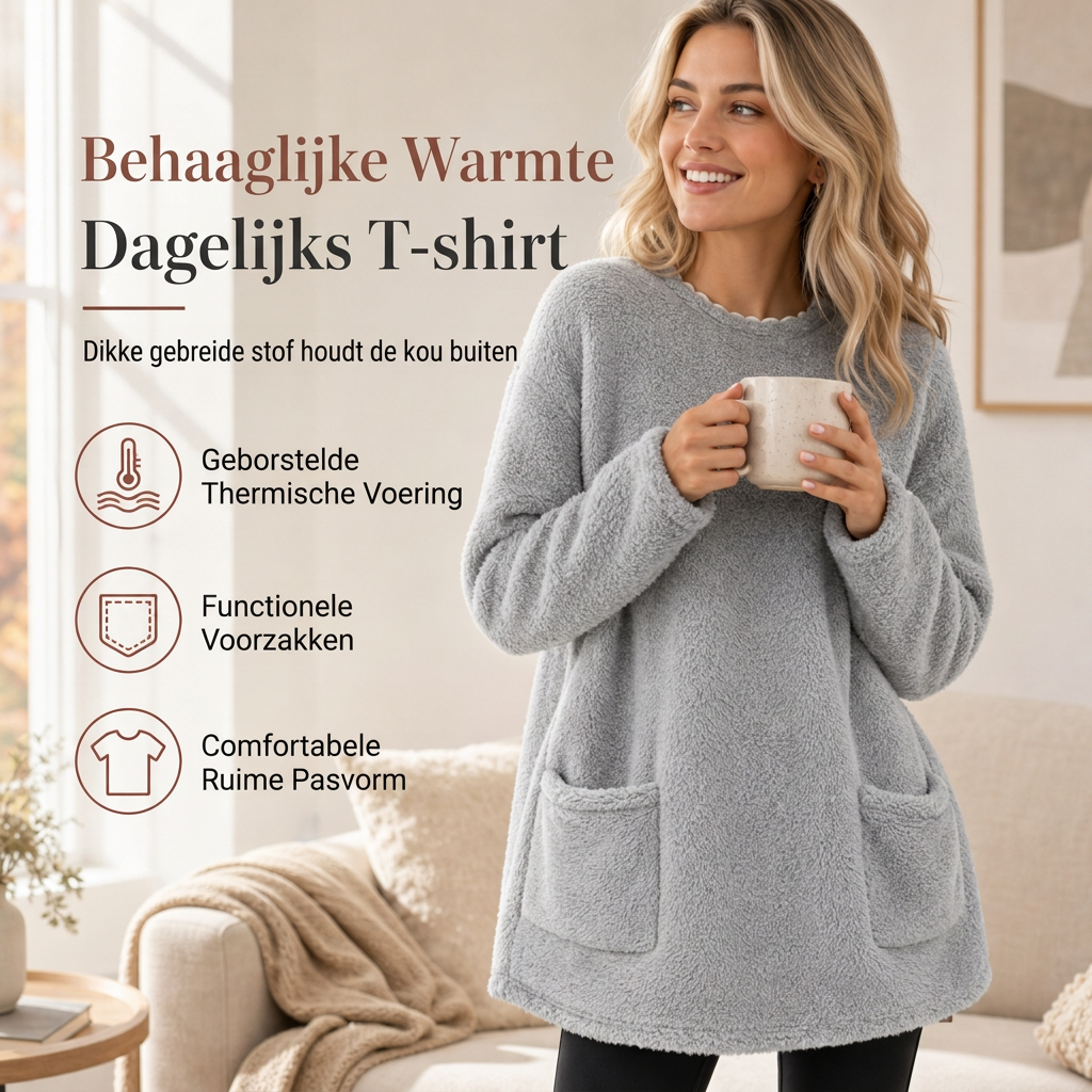 Zachte Fleece Trui met Voorzakken